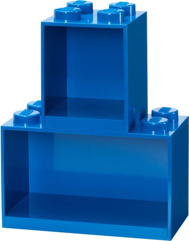 LEGO - Iconic Wandschap Brick 4 en 8 - Blauw - Polypropyleen - Set van 2 Stuks