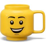 LEGO - Keramische Mok Hoofd Happy Boy 530 ml - Aardewerk - Geel