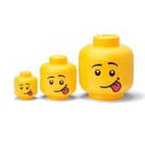 LEGO - Opbergbox Hoofd Silly - Geel - 3-Delig - Polypropyleen