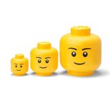 LEGO - Storage Head Collection - Opbergbox - Helder Geel - 3-Delig - Polypropeen