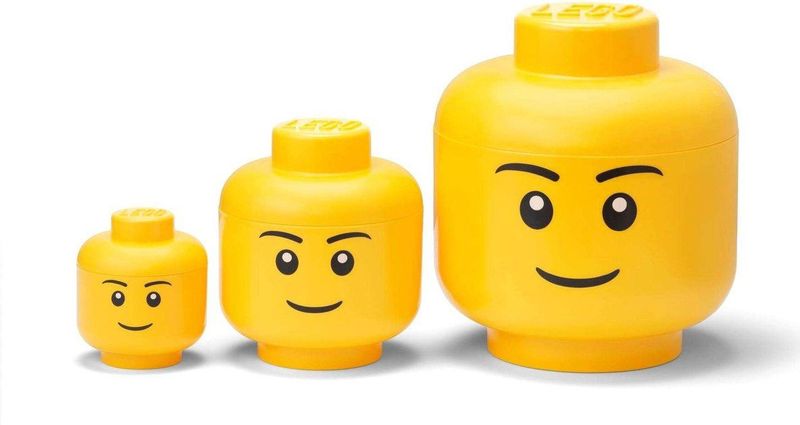 LEGO - Storage Head Collection - Opbergbox - Helder Geel - 3-Delig - Polypropeen
