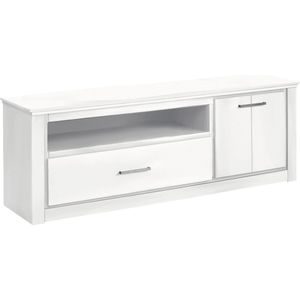 Celia|Lowboard met 1 lade en 1 deur in wit grenen