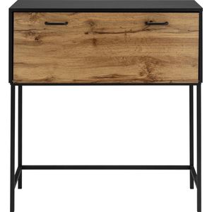 Rocco|Secretaire Zwart 1FL Zwart/Wot.Eik