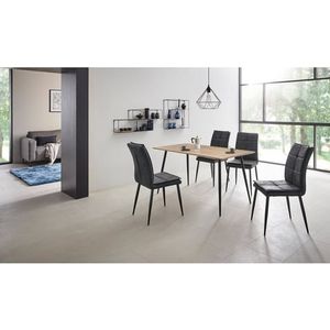 Leonique Eethoek Dino + Lima Set, 5-delig, tafel in eiken-look en 4 eetkamerstoelen (5-delig)