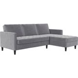 Dorel Home Ecksofa Presley, L-Form, Ecksofa mit Bett-Funktion und Stauraum, verstellbare Rückenlehne