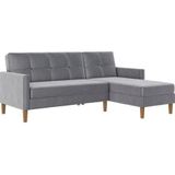 Dorel Home Ecksofa "Lilly, L-Form,", mit Bett-Funktion, Recamiere beidseitig montierbar, Sitzhöhe 43 cm