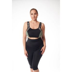 Plaisir +size Level 2 Sportbh Viva Active Zwart/Olijfgroen
