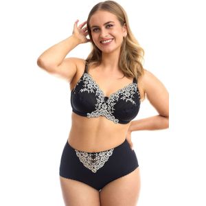 Plaisir - Maxislip Jane - Zwart/Ecru - Hoge Pasvorm