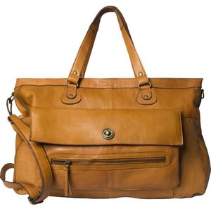 Pieces Totally Royal Leather Travel Bag, 17055349 Dames Schoudertassen, 1 Maat (One Size), Bruin (Cognac)