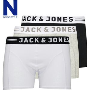 Jack & Jones - SENSE - Boxershorts - Zwart/Wit/Grijs - 3-Pack