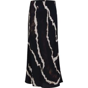 Coster Copenhagen - Lange Print Rok - Zwart - Polyester
