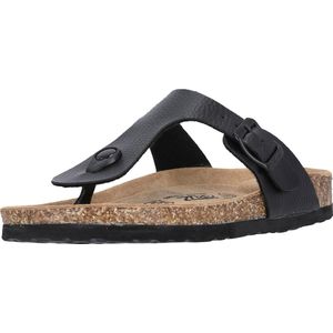 Teenslippers - Effen - Leer - Kurk Zool - Platte Hak