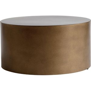 Ronde metalen salontafel in honingkleur 60x30cm