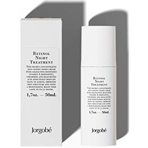 JorgObé Retinol Night Treatment 50 ml, anti-aging nachtcrème met granactive retinoïde (vitamine A), ceramiden en hyaluronzuur, vermindert effectief de tekenen van huidveroudering,wit