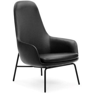 Normann Copenhagen Era Lounge Chair High loungestoel met zwart stalen onderstel
