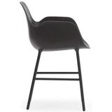 Normann Copenhagen Form Armchair Stoel Met Stalen Onderstel Zwart