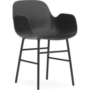 Normann Copenhagen Form Armchair Stoel Met Stalen Onderstel Zwart