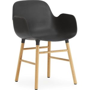 Form fauteuil met houten frame - zwart - eiken