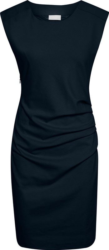 Kaffe - India Round-Neck Dress - Dames Jurk - Zwart - Katoen