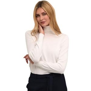 Kaffe Dames Basic Turtleneck Lange Mouwen Gebreide Sweater Trui, Crème