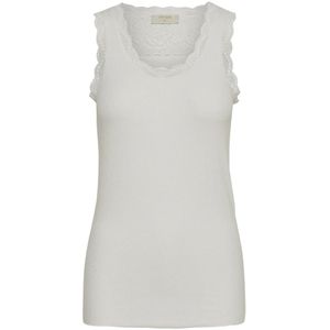 Cream - Top - Crème - Vanessa - Mouwloos - Normale Pasvorm