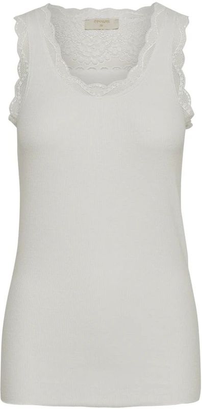 Cream - Top - Crème - Vanessa - Mouwloos - Normale Pasvorm