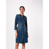 Cream - Blousejurk - Blauw - Denim - Denim Uniform Jurk Royal Navy Blue