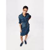 Cream - Blousejurk - Blauw - Denim - Denim Uniform Jurk Royal Navy Blue