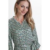 CU - Malin - Jurk - Viscose - Ronde Hals - 3/4 Mouw - Plooien