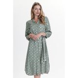 CU - Malin - Jurk - Viscose - Ronde Hals - 3/4 Mouw - Plooien