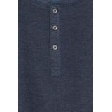 BLEND - Noble - T-shirt - Navy - Jersey, Henley Hals, Lange Mouw