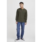 Longsleeve - Groen - Knoopsluiting - Lange Mouwen - Normale Pasvorm