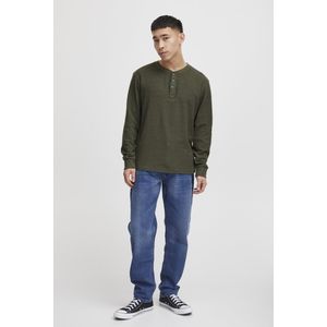 Longsleeve - Groen - Knoopsluiting - Lange Mouwen - Normale Pasvorm