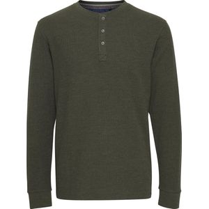 Longsleeve - Groen - Knoopsluiting - Lange Mouwen - Normale Pasvorm