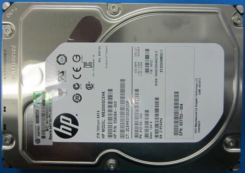 HPE - Midline Harde Schijf - 2 TB - 3.5 Inch - SATA - 7200 t/min