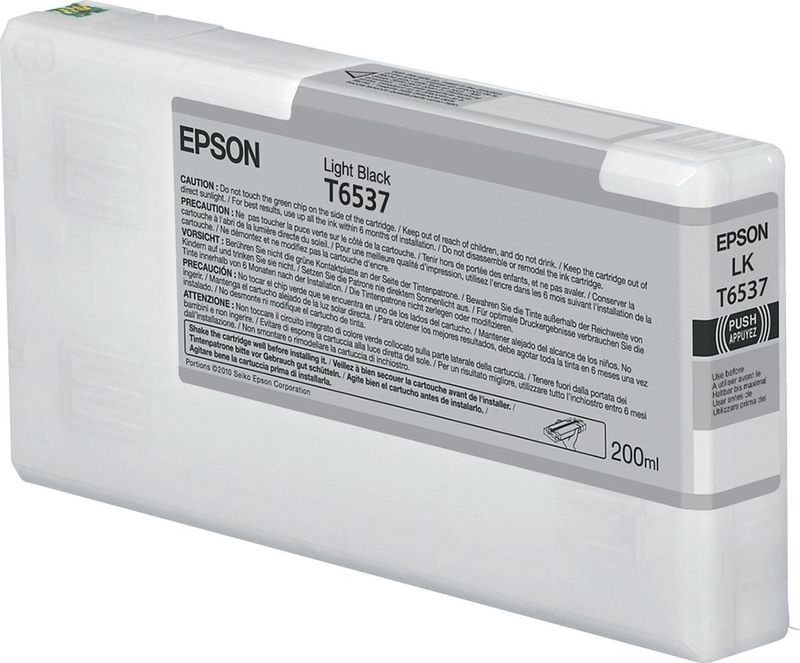 Epson T6537 - Inktcartridge - Licht Zwart - 200 ml