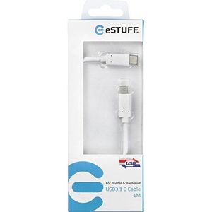 eSTUFF 1 m USB 3.1 C-C – USB-kabels (3.1 Gen 2), USB C, USB C, male/male, wit)
