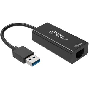 MicroConnect - USB3.0 naar Gigabit Ethernet - Netwerkadapter - Zwart