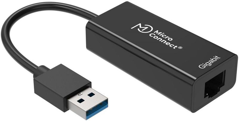 MicroConnect - USB3.0 naar Gigabit Ethernet - Netwerkadapter - Zwart
