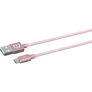 eSTUFF 1 m USB 2.0 1 m USB op Micro-B Pink - USB-kabel (USB A, Micro-USB B, Male/Male, Straight, Straight, Pink)