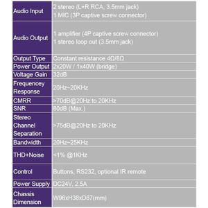 Vivolink VL120004 Audioversterker 2.0 Kanalen Huis (Versterker), Stereoversterker, Zwart