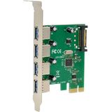 MicroConnect - USB 3.0 4-Port PCIe-kaart - Zwart - PCI Express 2.0