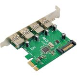 MicroConnect - USB 3.0 4-Port PCIe-kaart - Zwart - PCI Express 2.0