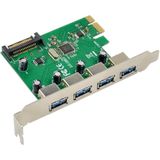 MicroConnect - USB 3.0 4-Port PCIe-kaart - Zwart - PCI Express 2.0