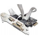 MicroConnect - MC-PCIE-MCS1P2S - Adapter - PCI-e x1 - Enkele Poort Parallel - Dubbele Poort Serieel