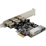MicroConnect - 3+1 Poort USB 3.0 PCIe Kaart - Zwart - PCI Express 2.0 x1