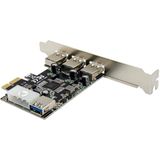 MicroConnect - 3+1 Poort USB 3.0 PCIe Kaart - Zwart - PCI Express 2.0 x1