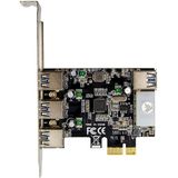 MicroConnect - 3+1 Poort USB 3.0 PCIe Kaart - Zwart - PCI Express 2.0 x1