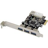 MicroConnect - 3+1 Poort USB 3.0 PCIe Kaart - Zwart - PCI Express 2.0 x1