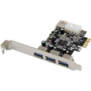 MicroConnect - 3+1 Poort USB 3.0 PCIe Kaart - Zwart - PCI Express 2.0 x1